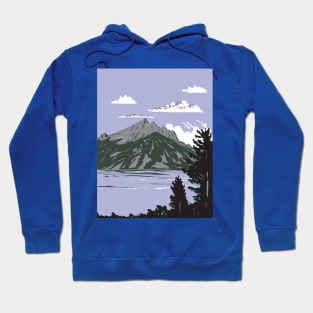 Jenny Lake in Grand Teton National Park Wyoming USA WPA Art Poster Hoodie